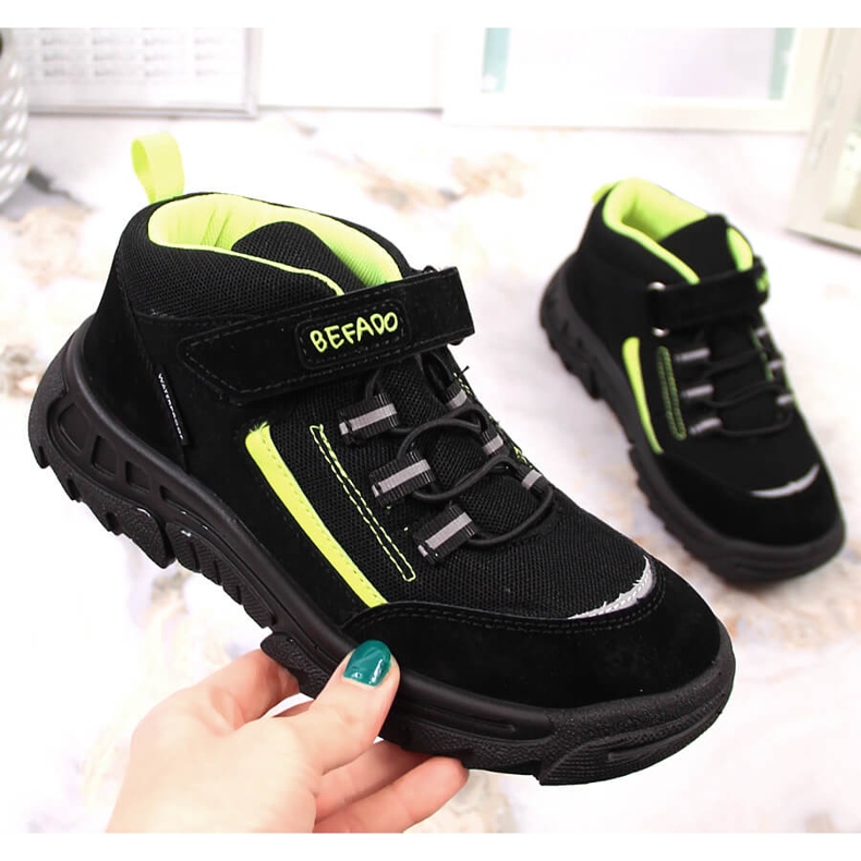 Dječje vodootporne visoke trekking cipele crne Befado 515X004 crno