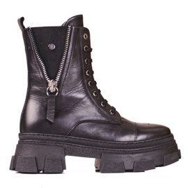 Ženske kožne torbe s ukrasnim patentnim zatvaračem Shelovet crna