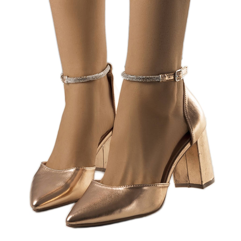 BM Leighton cipele za šampanjac s kubičnim cirkonijem zlatna