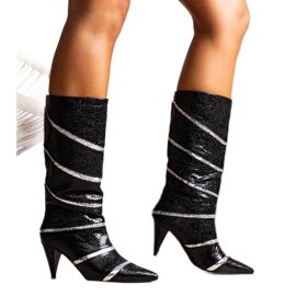 Crne i srebrne Nevzo čizme s izolacijom crna