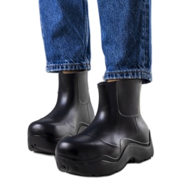 Crne gumene čizme na visokom Frolo potplatu crna