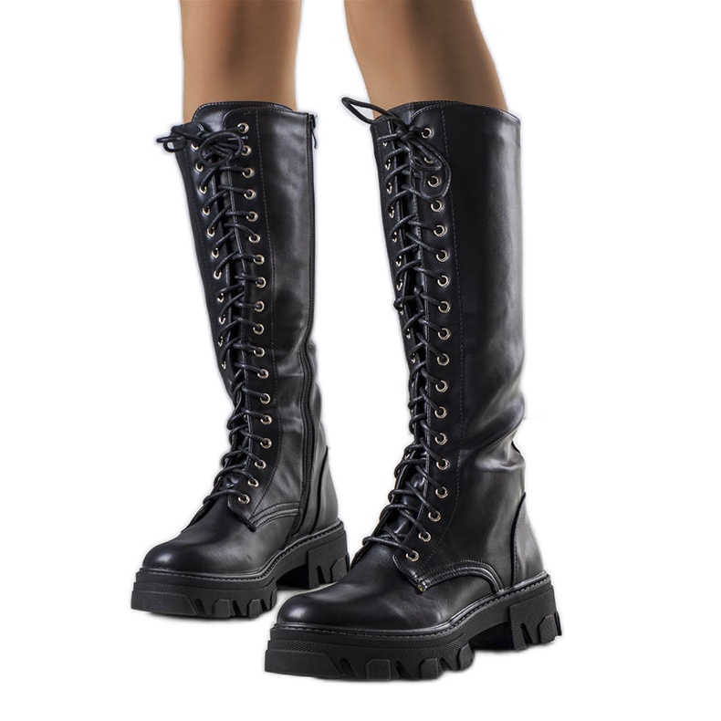 PA1 Crne tople čizme s Poris vezom crno