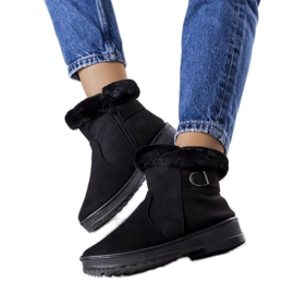 Crne, izolirane čizme za snijeg s Julius krznom crno