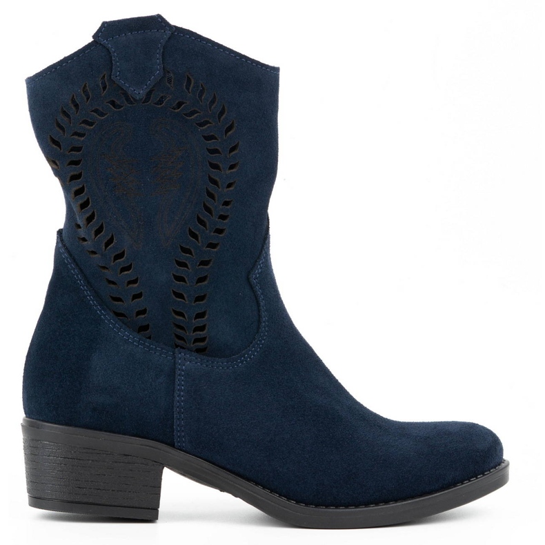 Olivier Ženske ažurne čizme na visoku petu Angela tamnoplave boje plava