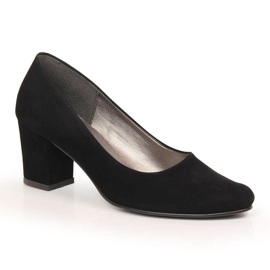 Ženske crne salonke od brušene kože na stupu Azali 1470 crno