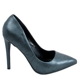 BM Leda Green ženske štikle crna zelena