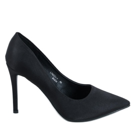 PA1 Ženske satenske štikle Talia Black crna