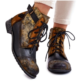 Ženske kožne čizme Cipele Maciejka 05077-07 žuto-crna