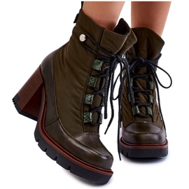 Moderne čizme na visoku petu Maciejka 05777-09 Zelene zelena