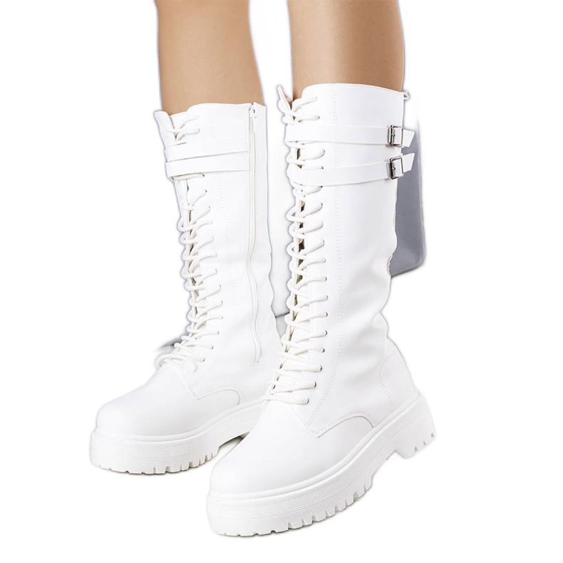 BM Christopher bijele visoke čizme bijela