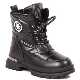 BM Čizme za djevojčice izolirane ovčjom vunom crne Miss crna