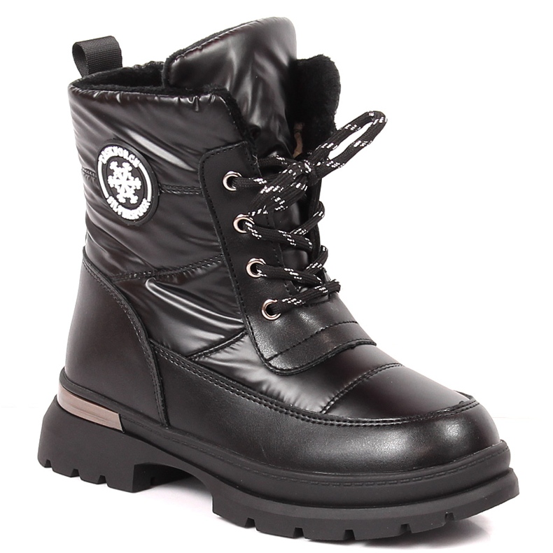 BM Čizme za djevojčice izolirane ovčjom vunom crne Miss crno