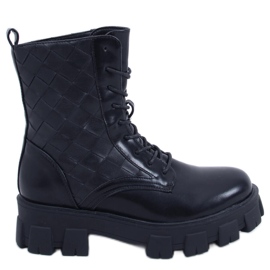 BM Alfre Black Lace-up Workers crna