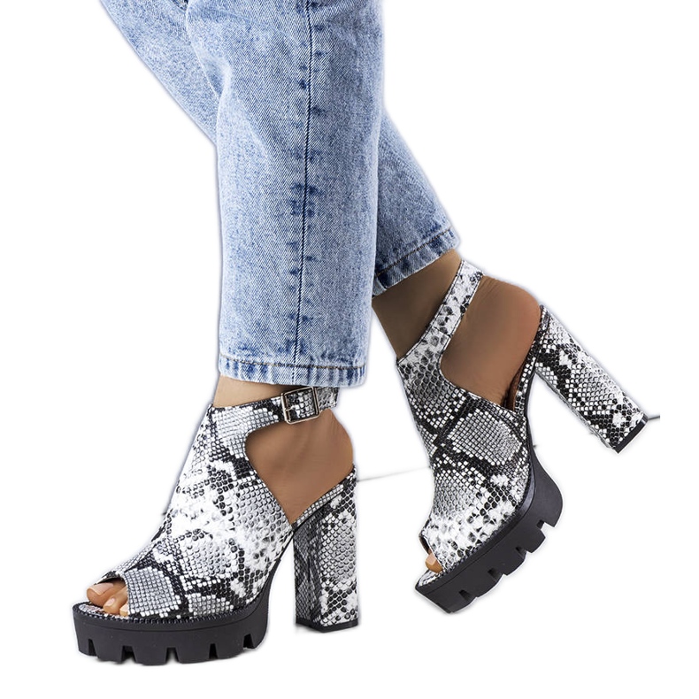 BM Sive blok sandale iz Giuliane siva