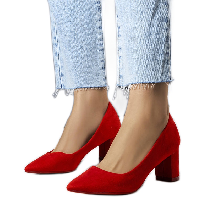 BM Demiki crvene cipele s visokom petom crvena