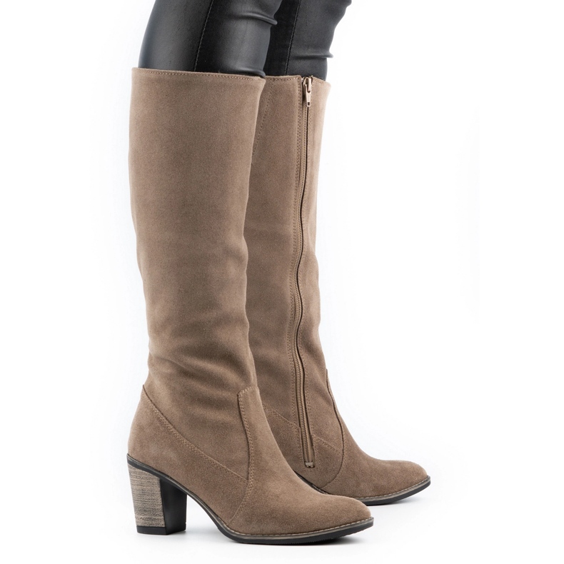 Olivier Ženske izolirane čizme na zemljanom stupu bež