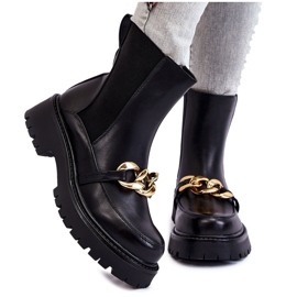 PG1 Ženske tople čizme s prednjim ukrasom Black Tilda crna