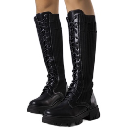 BM Crne Montisove čizme na vezanje crna