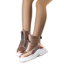 Leonel zlatno lakirane čizme za snijeg zlatni