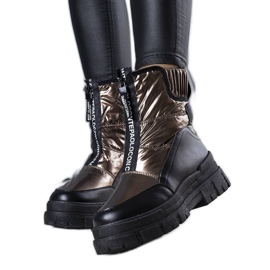 BM Giovanni zlatne prošivene čizme za snijeg zlatna