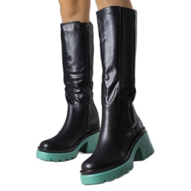 Crne čizme s plavim potplatom iz Charle crno