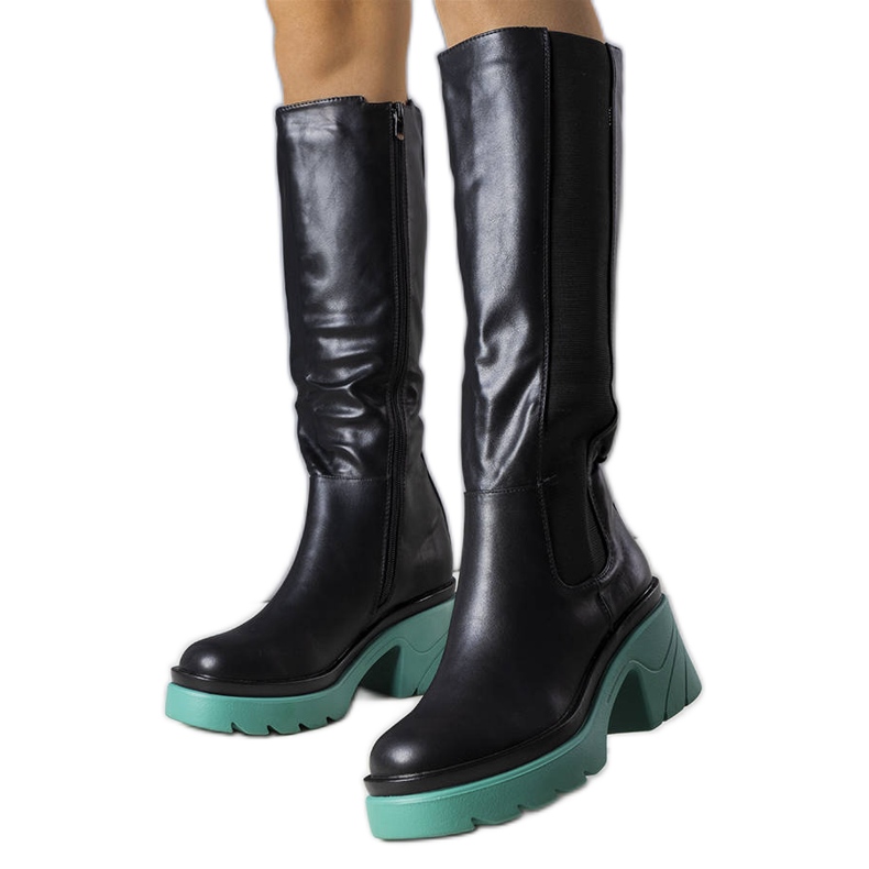 Crne čizme s plavim potplatom iz Charle crno