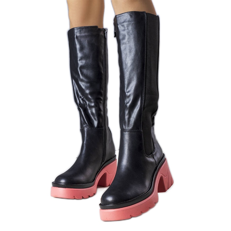 BM Crne čizme s ružičastim potplatom iz Charle crno