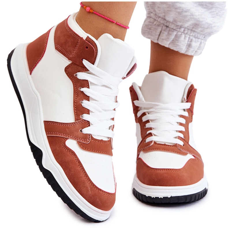 BM Visoke ženske sportske cipele Tenisice White Camel Rumor bijela smeđa