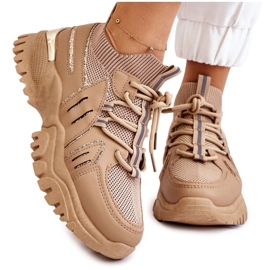 BM Ženske sportske cipele na čarape Bež Berna smeđa