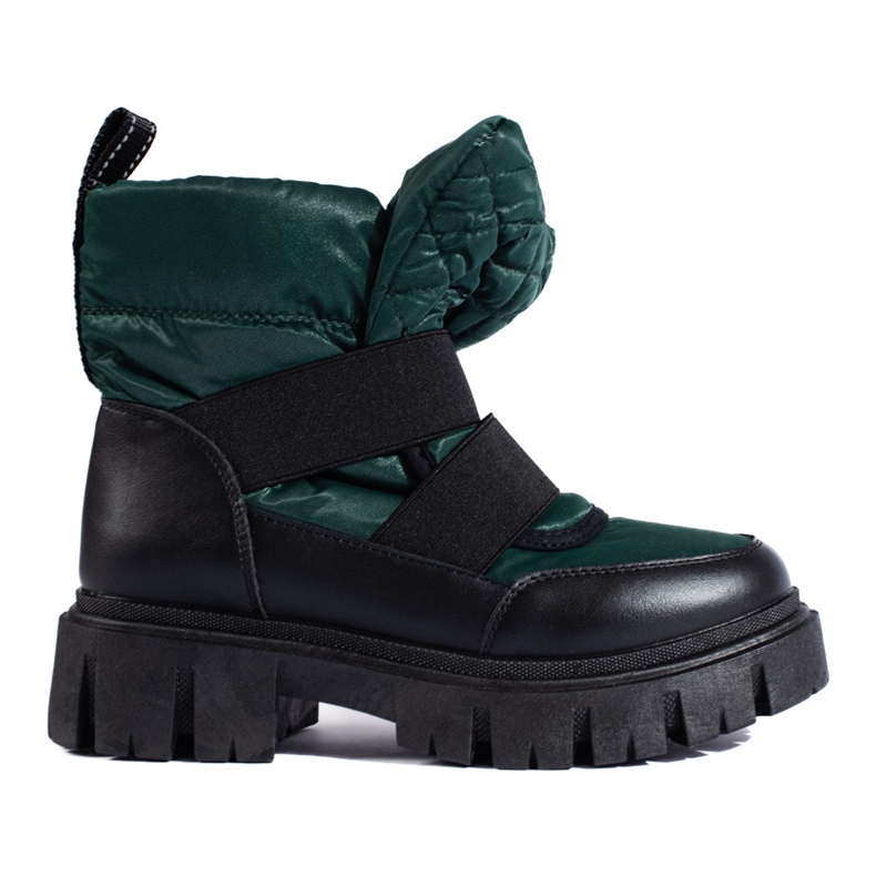 Shelovet zelene i crne ženske čizme za snijeg crno zelena