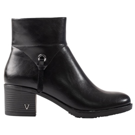 W. Potocki Ženske čizme Potocki na široki crni stup crna