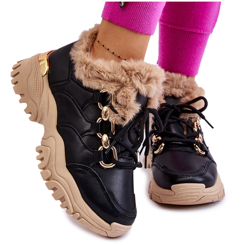 PM1 Ženske izolirane sportske cipele na vezanje crne bež boje Kerberos crno