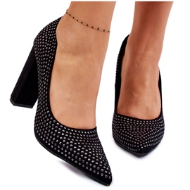 Cipele od brušene kože s ukrasnim nitnama crne boje crna