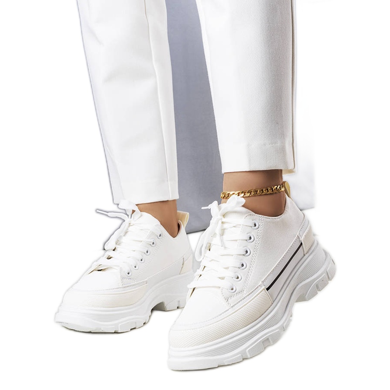 BM Bijele Lavarisove visoke platforme tenisice bijela