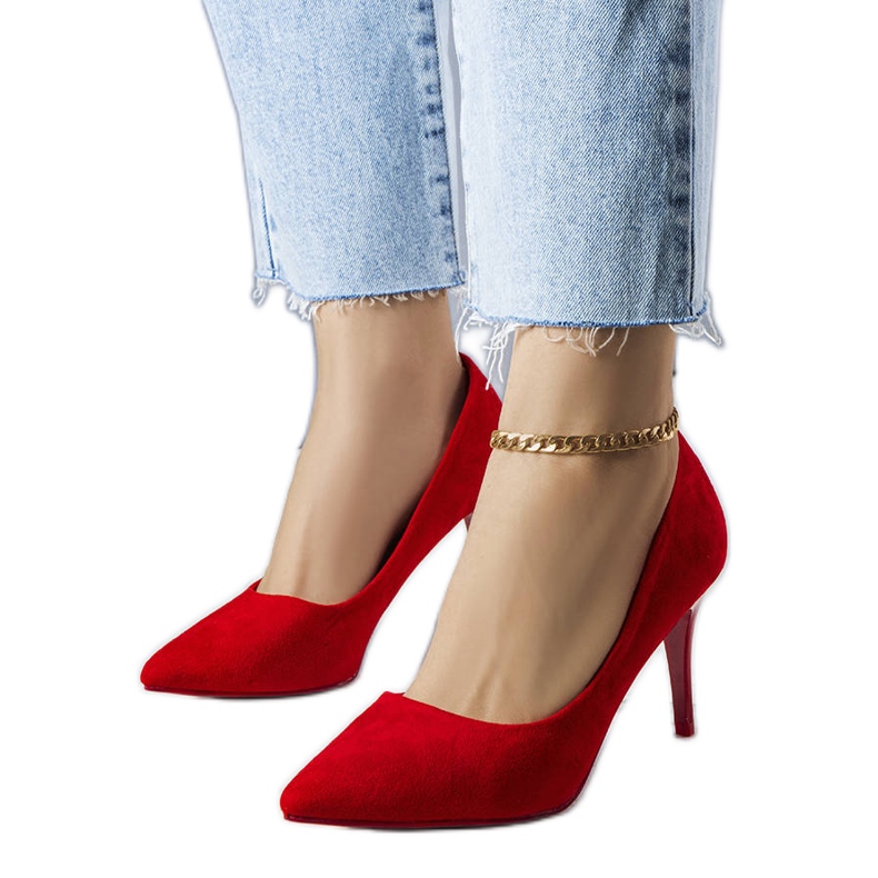 PA1 Alayah crvene štikle od eko antilop kože crvena