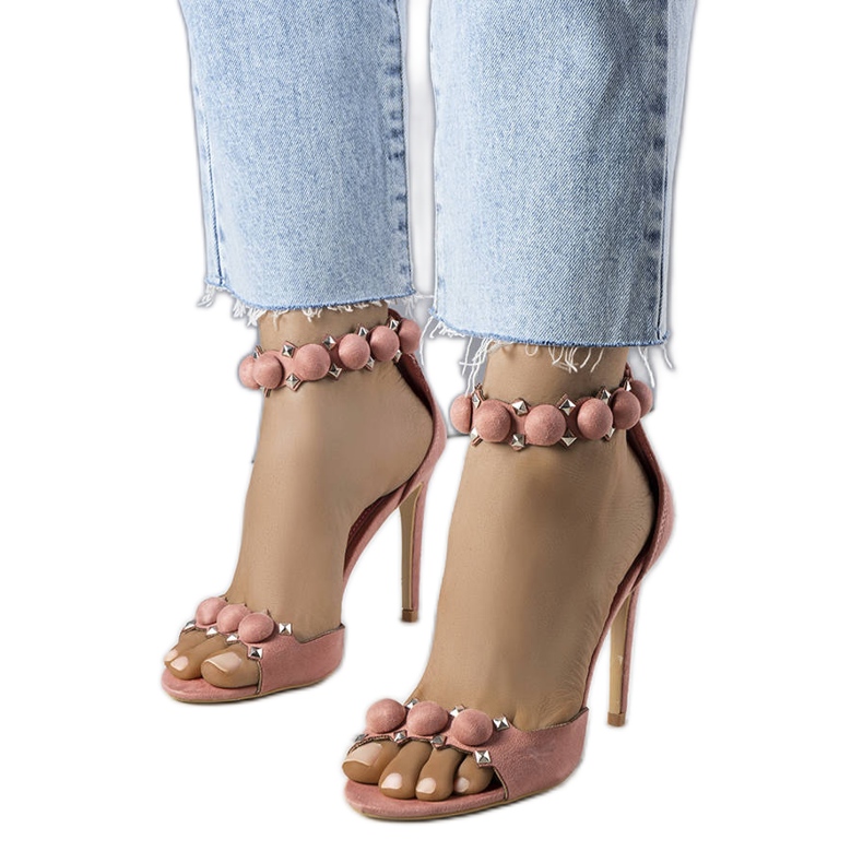 Yara ružičaste sandale na visoku petu ružičasta