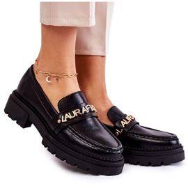 Kožne natikače Letters La.Fi 210001B-PU crna