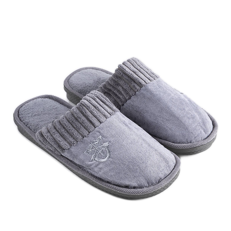 BM Lesseps muške sive papuče siva