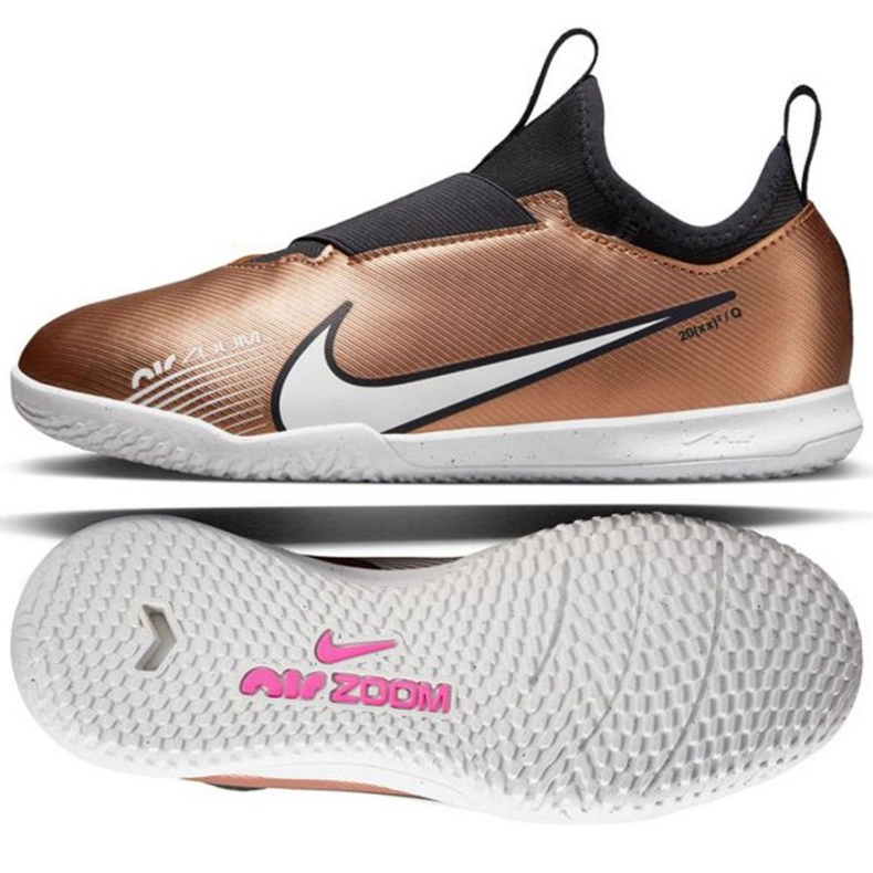 Nike Zoom Mercurial Vapor 15 Academy Qatar Ic Jr DR6049 810 nogometne tenisice smeđa zlatna
