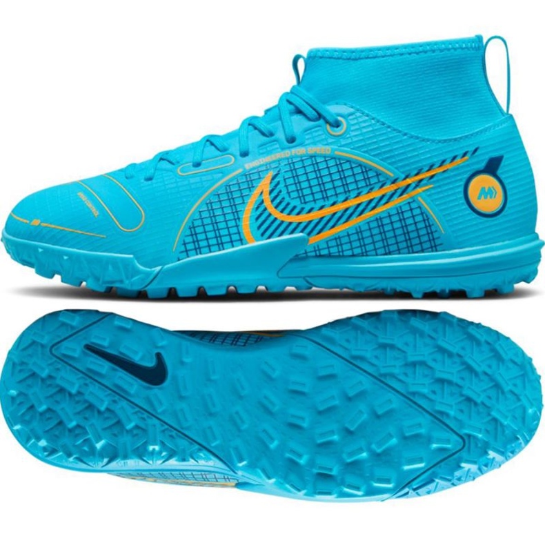 Nike Mercurial Superfly 8 Academy Tf Jr DJ2864 484 tenisice za nogomet plava plava