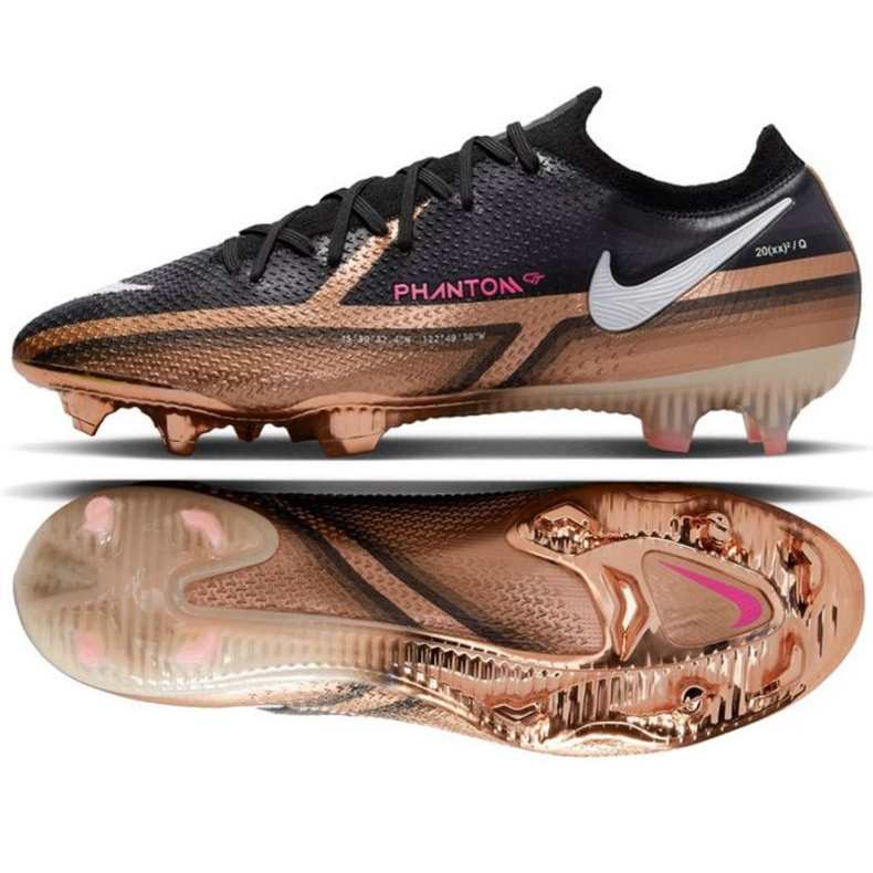 Nike Phantom GT2 Elite Qatar Fg M DR5954 810 tenisice za nogomet smeđa, crna bež i smeđe boje
