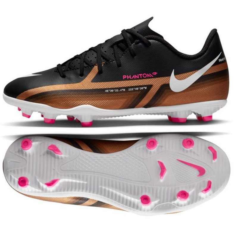 Nogometne tenisice Nike Phantom GT2 Club Qatar FG/MG Jr DR6058 810 smeđa, crna crno