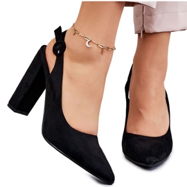 PA1 Cipele na visoku petu crne Alanze crna