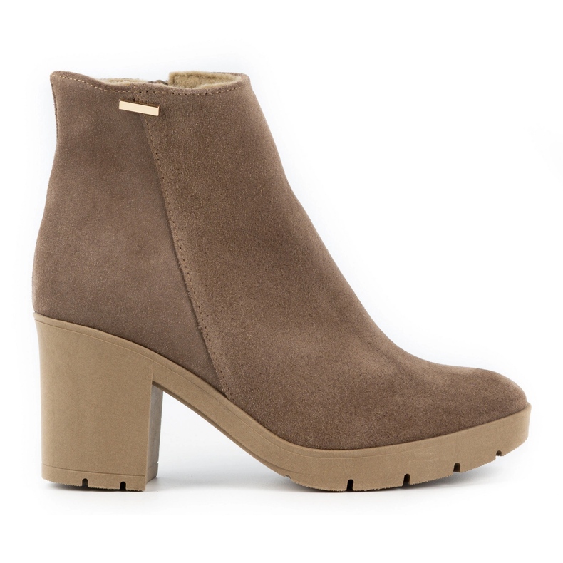 Olivier Riva ženske izolirane čizme od brušene kože u tamno bež boji