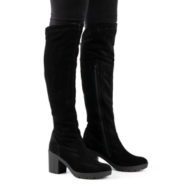 Olivier Crne čizme od brušene kože grijane na Margaret postu crna