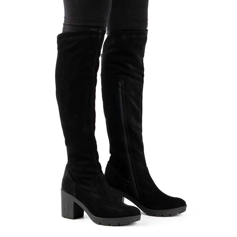 Olivier Crne čizme od brušene kože grijane na Margaret postu crno