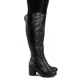 Olivier Grijane crne teleće čizme na stupu Margaret crna