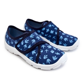 BEFADO S.A. Dječje papuče Befado Tragovi dinosaura 974X476 tamnoplave tamnoplava