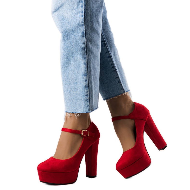 Nathanael crvene cipele s visokom petom crvena