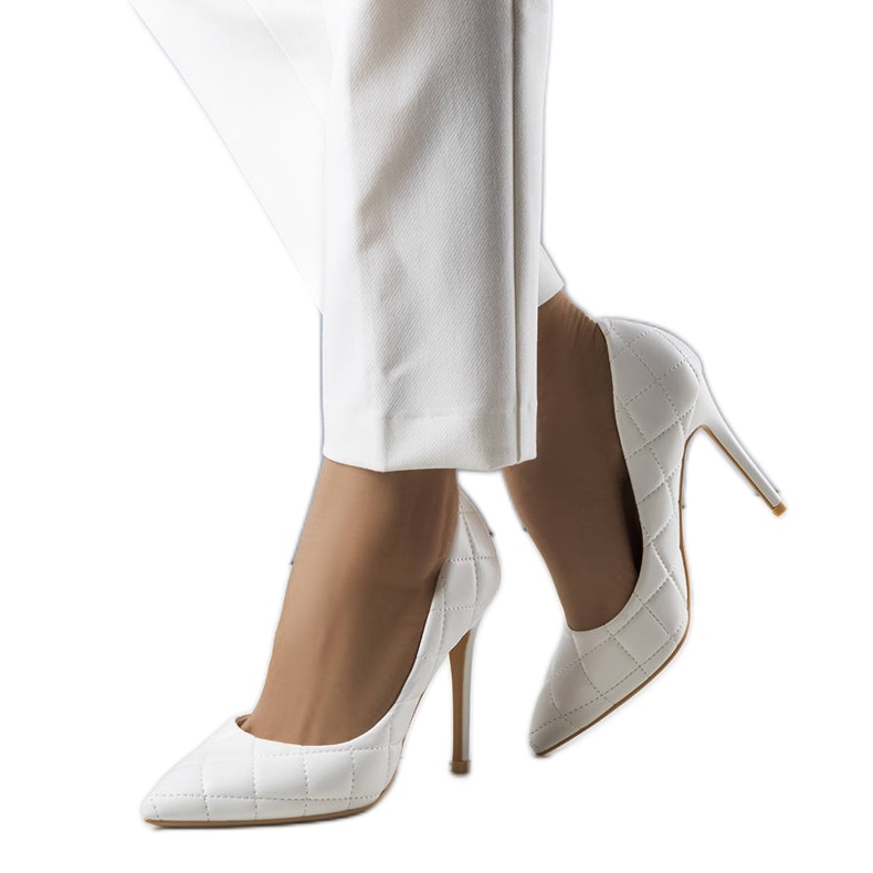 Bijele prešiljene visoke potpetice bijela